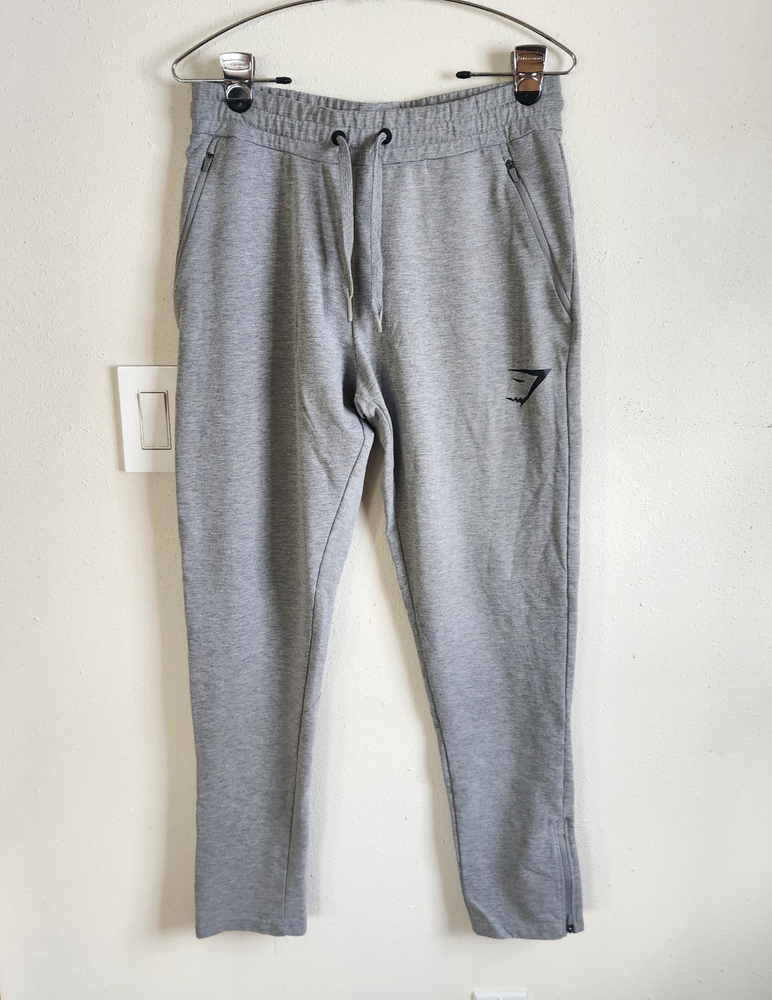 Gymshark Gray Grey Tapered Joggers Athletic Pants with Zip Ankle - Size Medium
