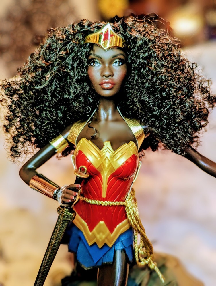 OOAK Black Wonder Woman Doll - Queen Nubia #9