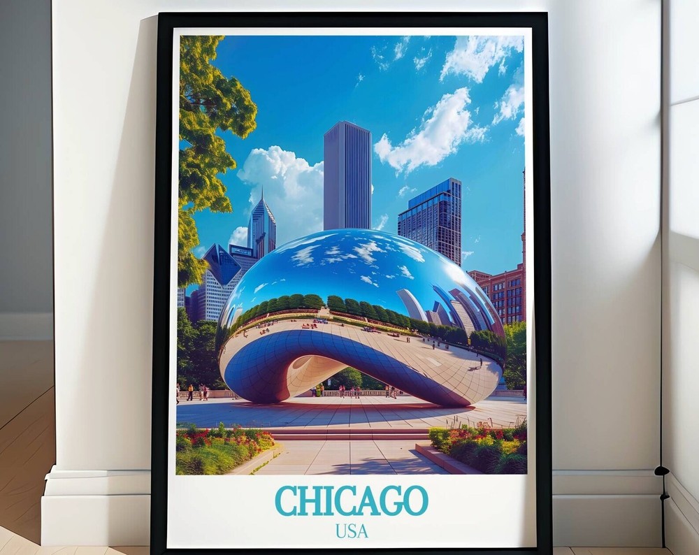 Chicago Photo Poster Prints The Bean Cloud Gate Wall Photography Perfect Gifts