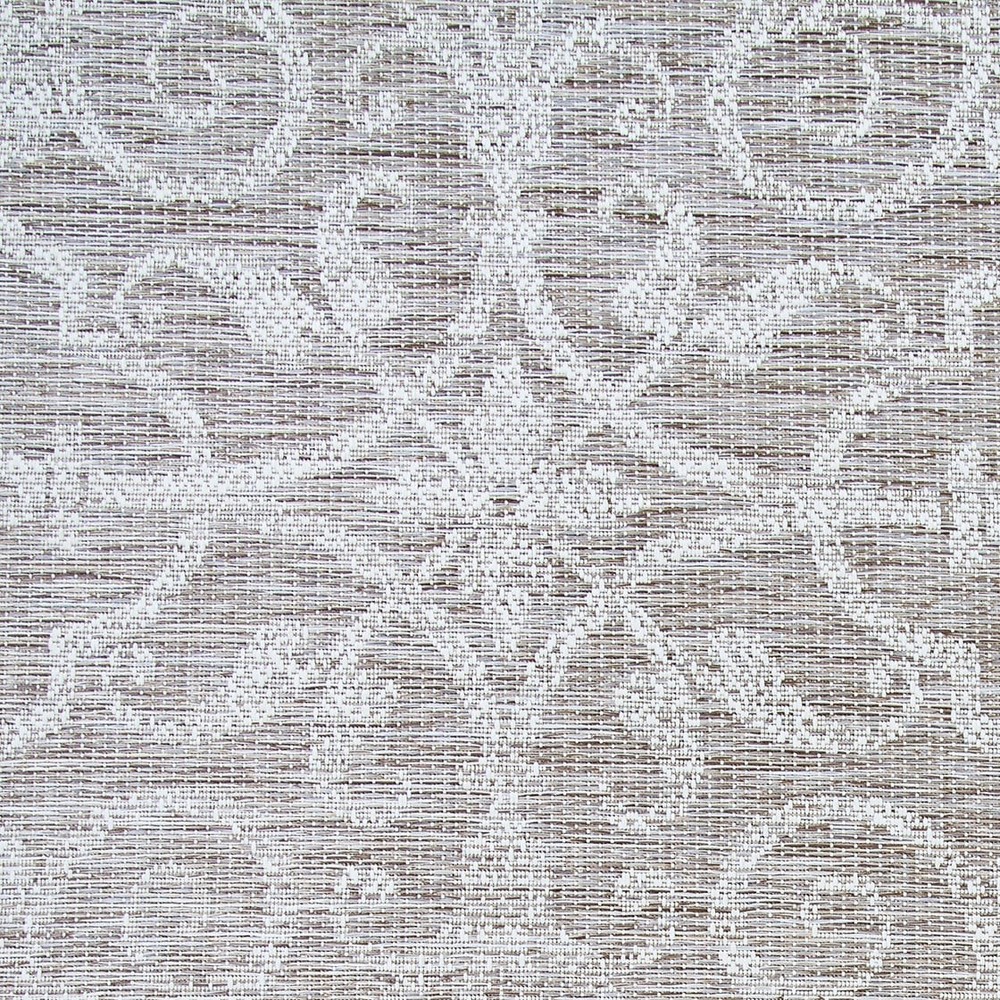 Samantha Scroll Indoor Outdoor Rug Brown 3.9x5.5 ft Dream Decor