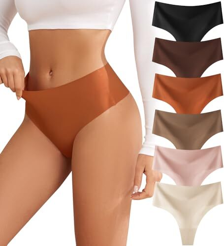 Thongs for Womens High Waisted Seamless for Women Underwear XX-Large 6 Packs