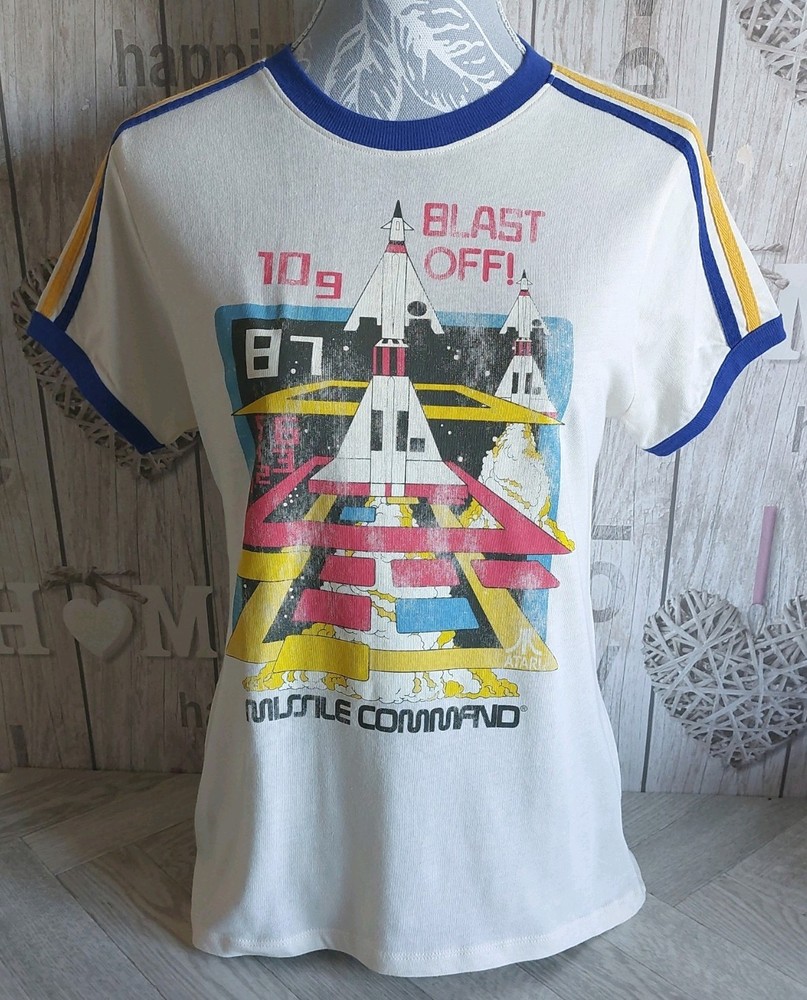 Retro Hi-Score by Junk Food Women's M Atari Missile Command Video Game T-Shirt