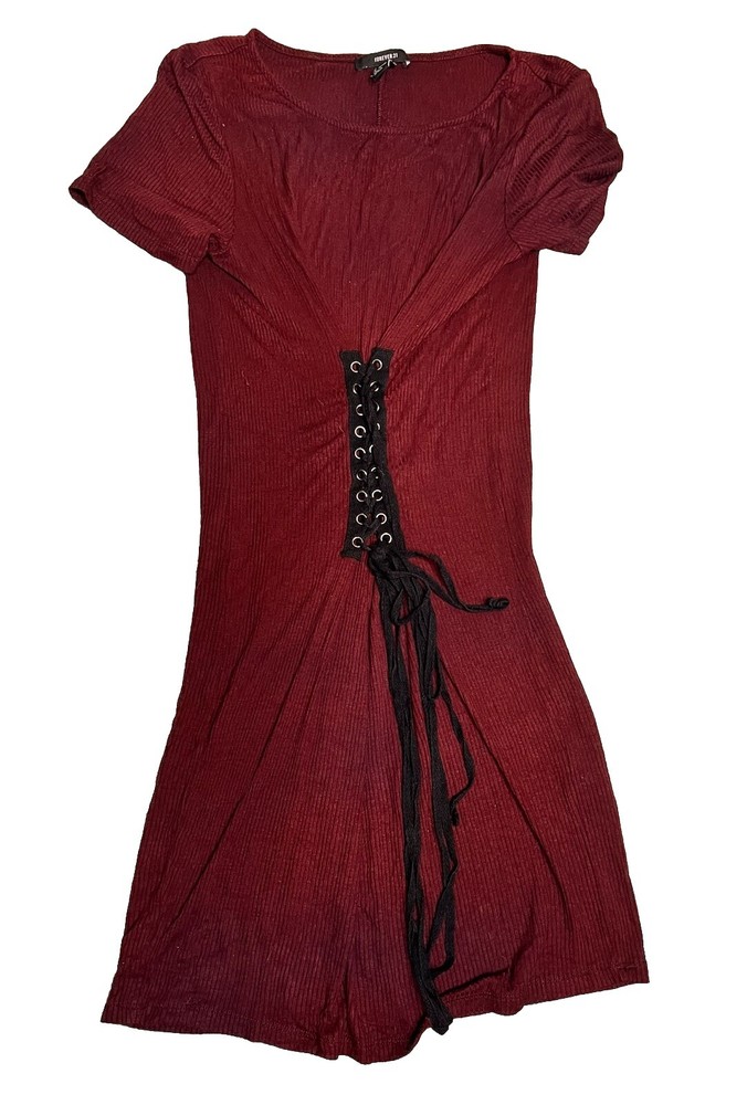 Forever 21 Dress With Corset Maroon Womens Size Large
