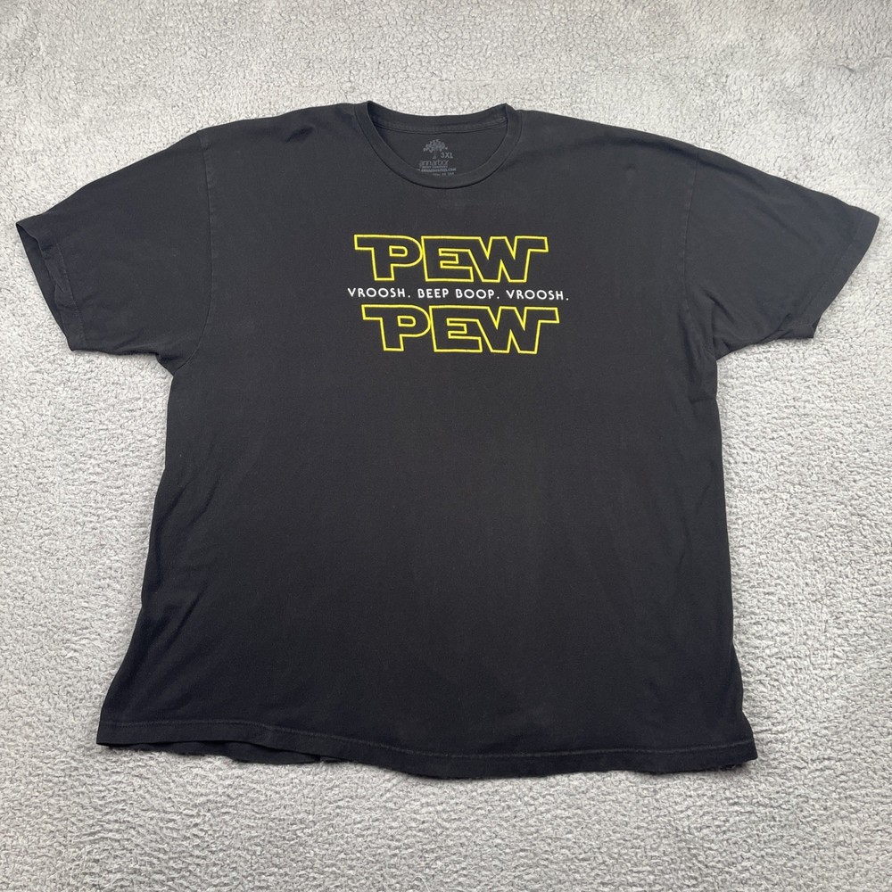 Ann Arbor Men’s T Shirt 3XL Black Pew Pew Vroosh Beep Boop Novelty