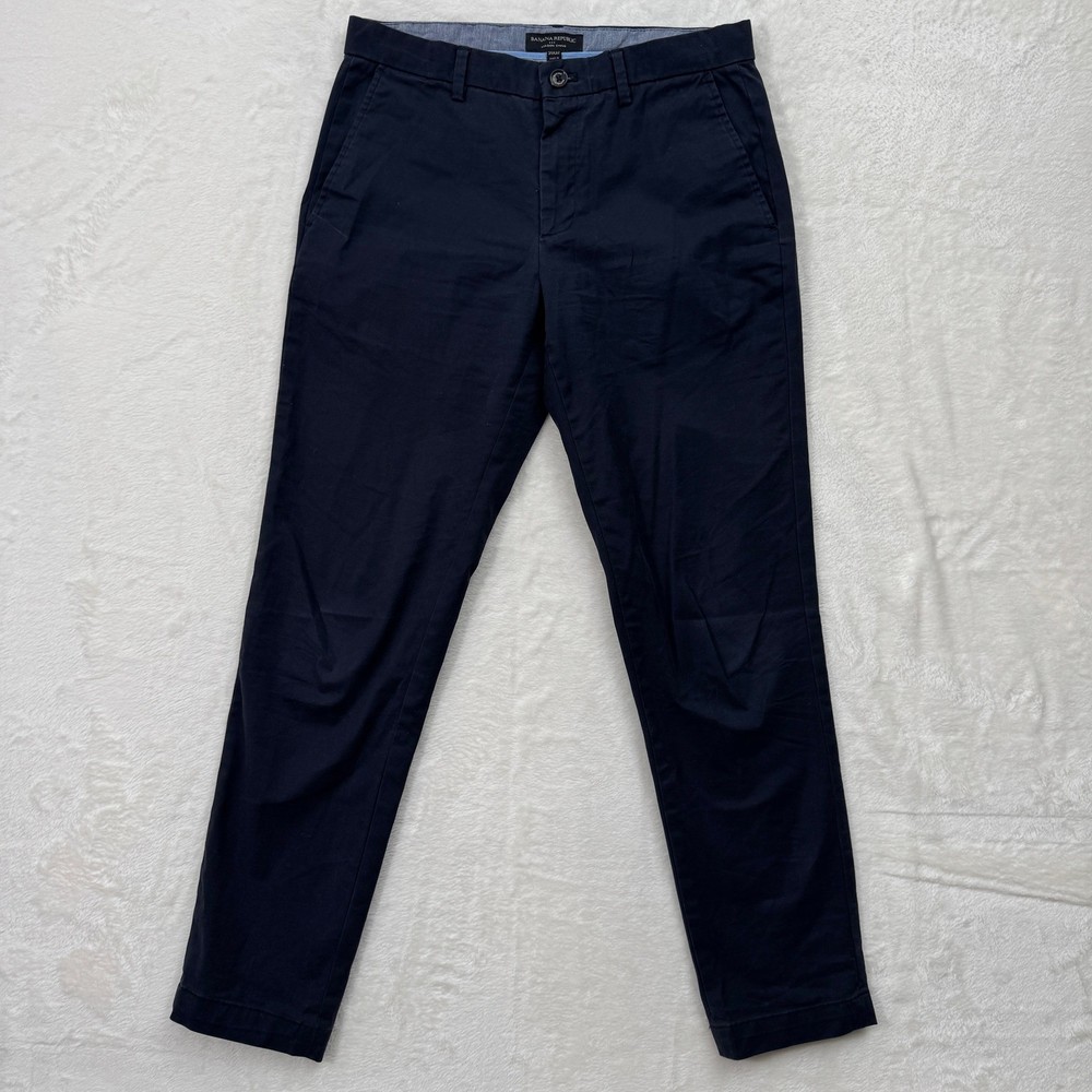 Banana Republic Pants Mens W31 Navy Mason Chino Athletic Tapered Stretch Twill