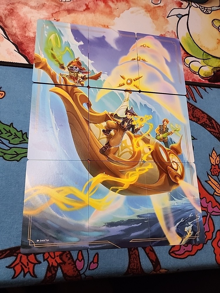 Disney Lorcana - Stitch AZURITE SEA Art Cards - Complete 9 Card Puzzle Set