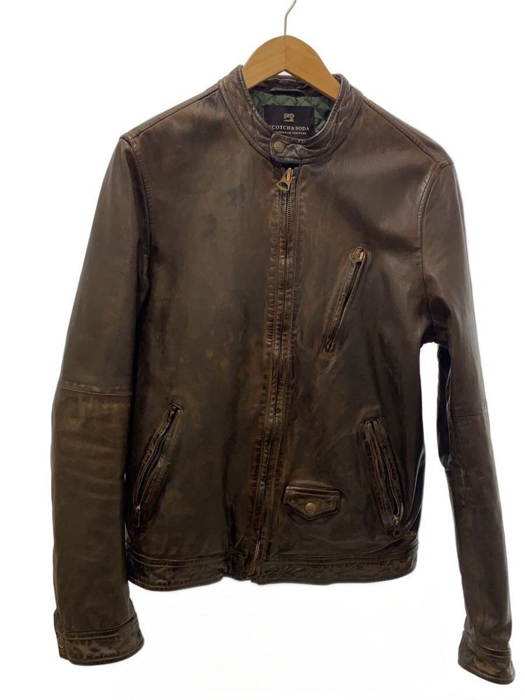 Scotch Soda Leather Jacket Blouson/M/Leather/Brw/Plain// 3499