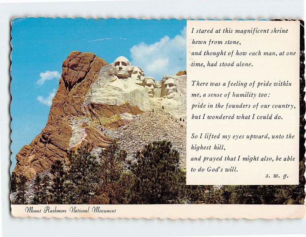 Postcard Mount Rushmore National Monument Keystone South Dakota USA
