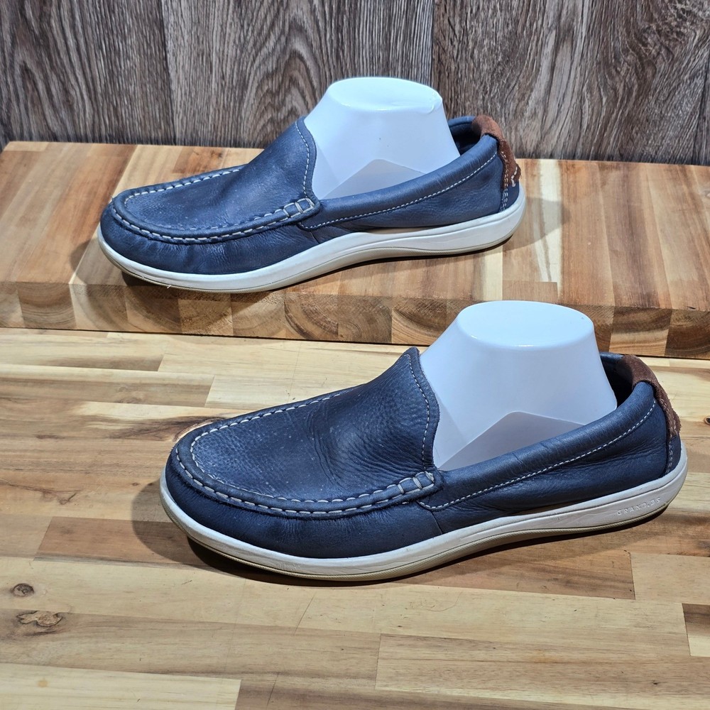Cole Haan Grand OS Mens Blue Leather Penny Loafers Slip On Shoes C24689 SZ 8.5M
