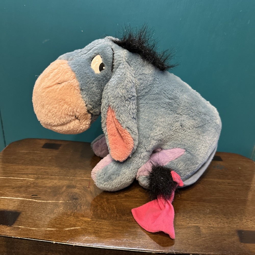 Vintage Disney Eeyore Sighing Stuffed Plush Mattel Tail Winnie the Pooh