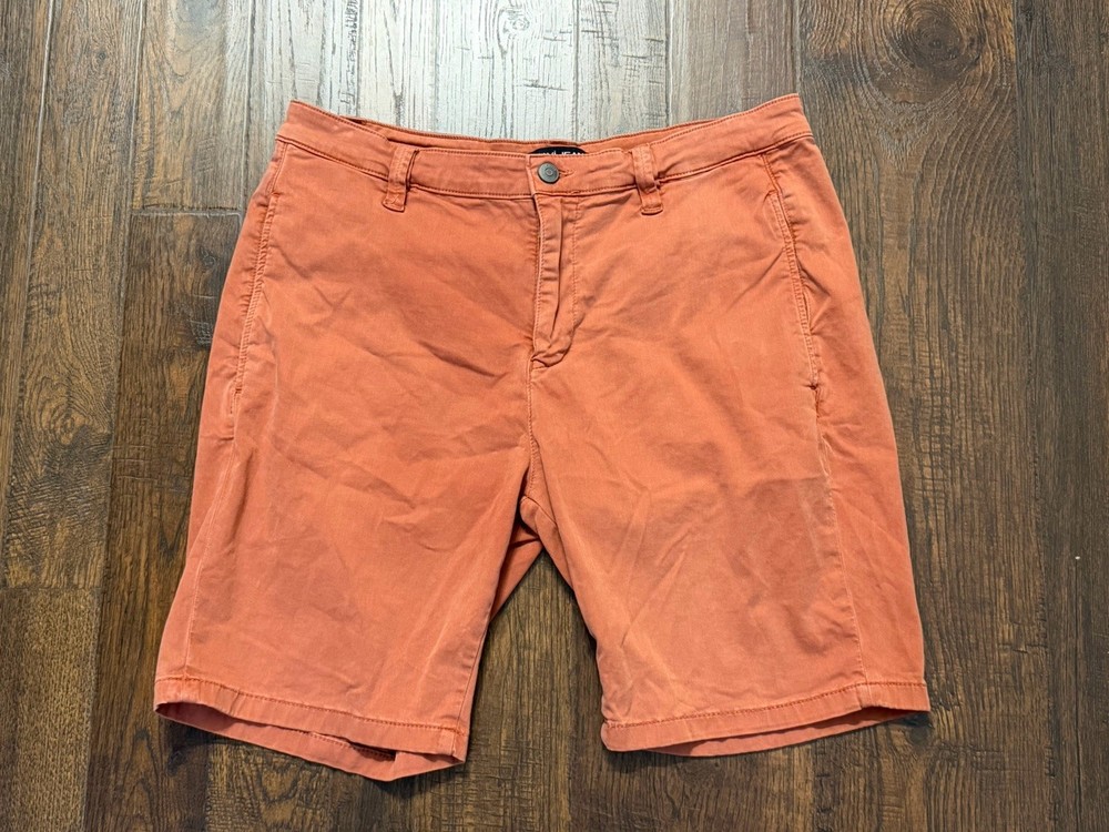 Mavi Jeans 9” Simon Chino Shorts Mens 36 Stretch Casual Beach Preppy Fadded Red