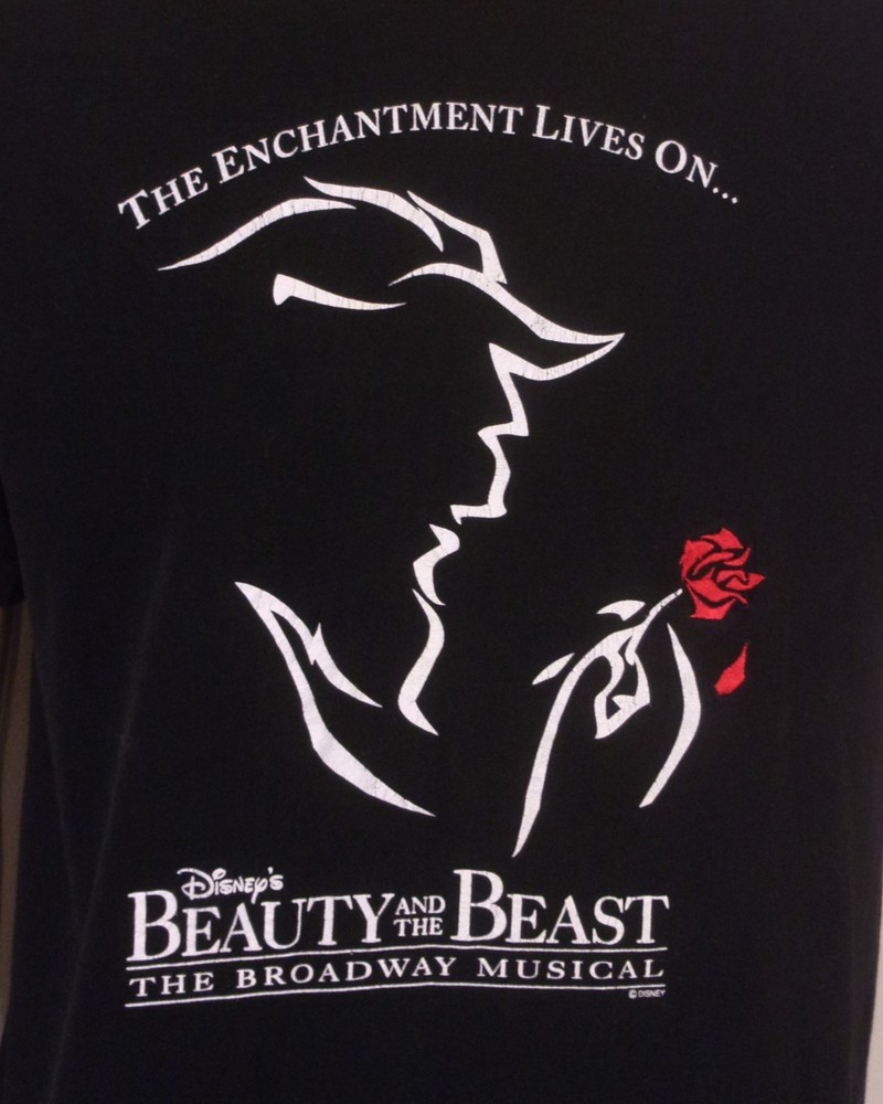 vintage 90s rare Disney Beauty and the Beast Broadway Musical T-Shirt Atlanta L