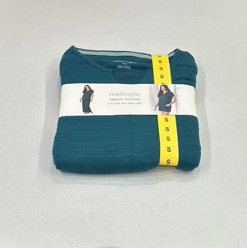 Carole Hochman Midnight Women's 3-Piece PJ Set, Teal, Size S