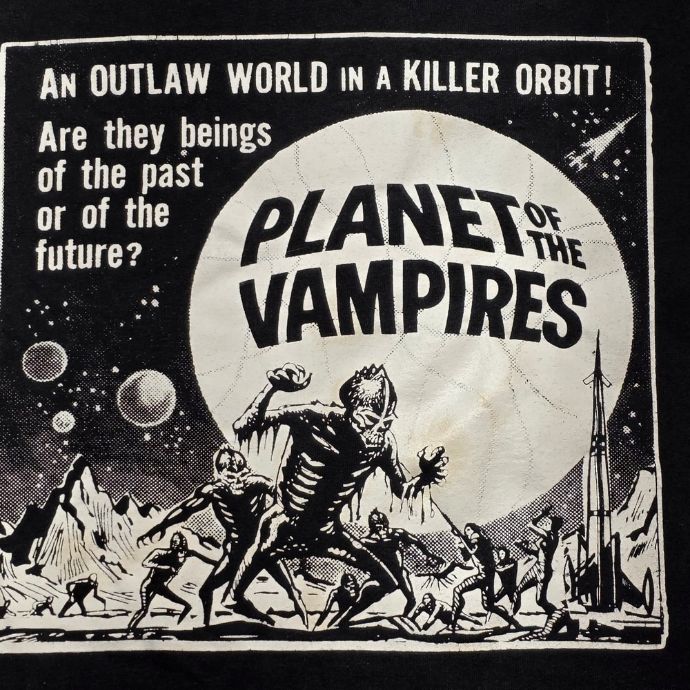 Planet of the Vampires Graphic T-Shirt Men’s 5XL Black Horror Movie Tee