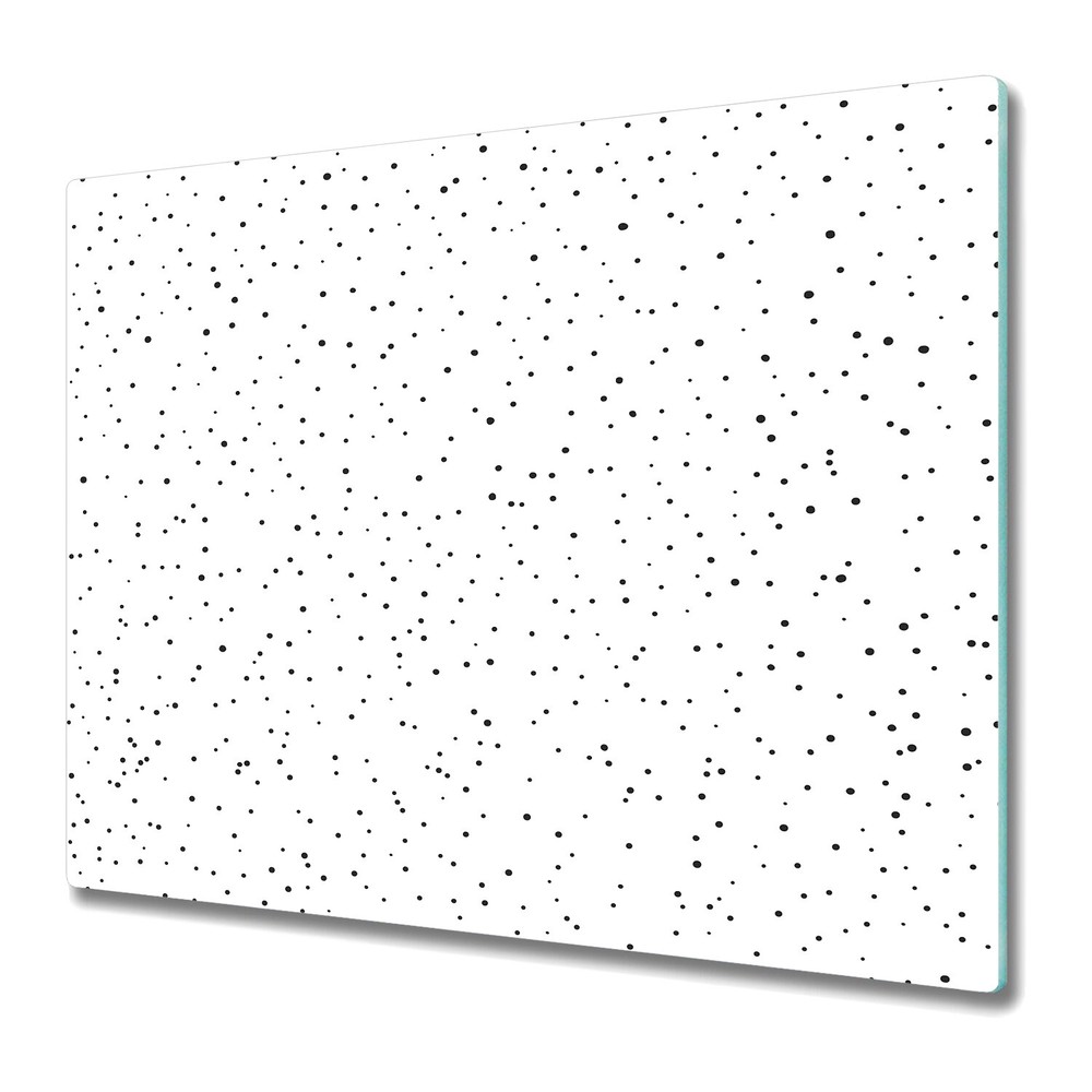 Glass Kitchen Chopping Board Chaotic dots monochrome white and black large