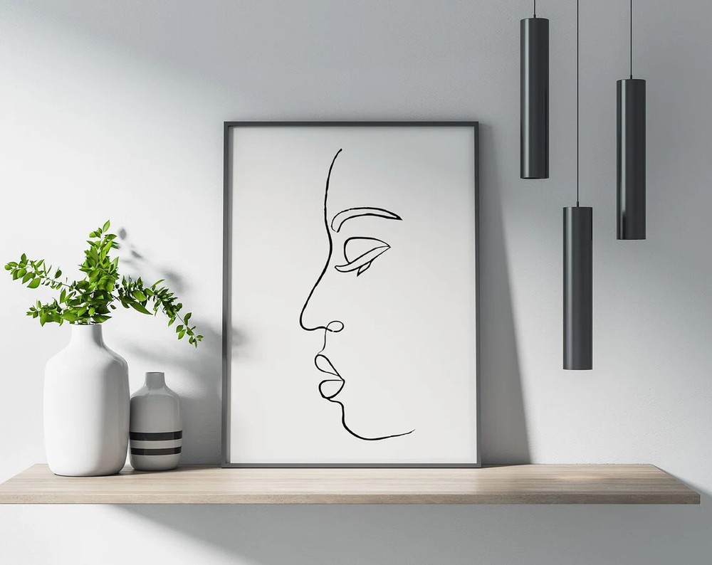 Female Woman Face Line Art Poster Premium Quality Choose your Size