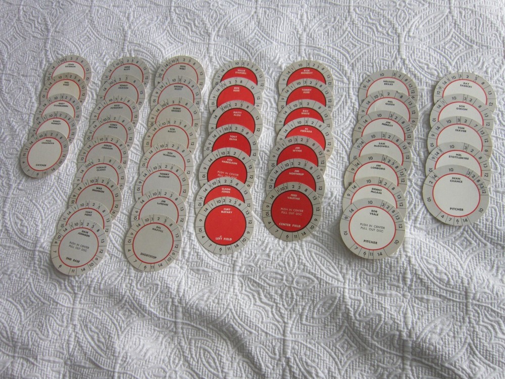 VINTAGE Lot Of 48 CADACO ALL STAR BASEBALL 1960s Player Discs ROSE Seaver GIBSON