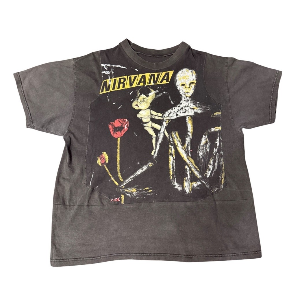 Vintage Nirvana Incesticide Black Shirt Reconstructed Repaired 90s Mens XL