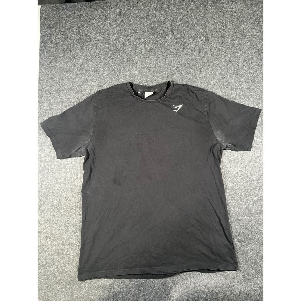 Gymshark Mens Crest T-Shirt Black Short Sleeve Athletic Gym Top Size Large