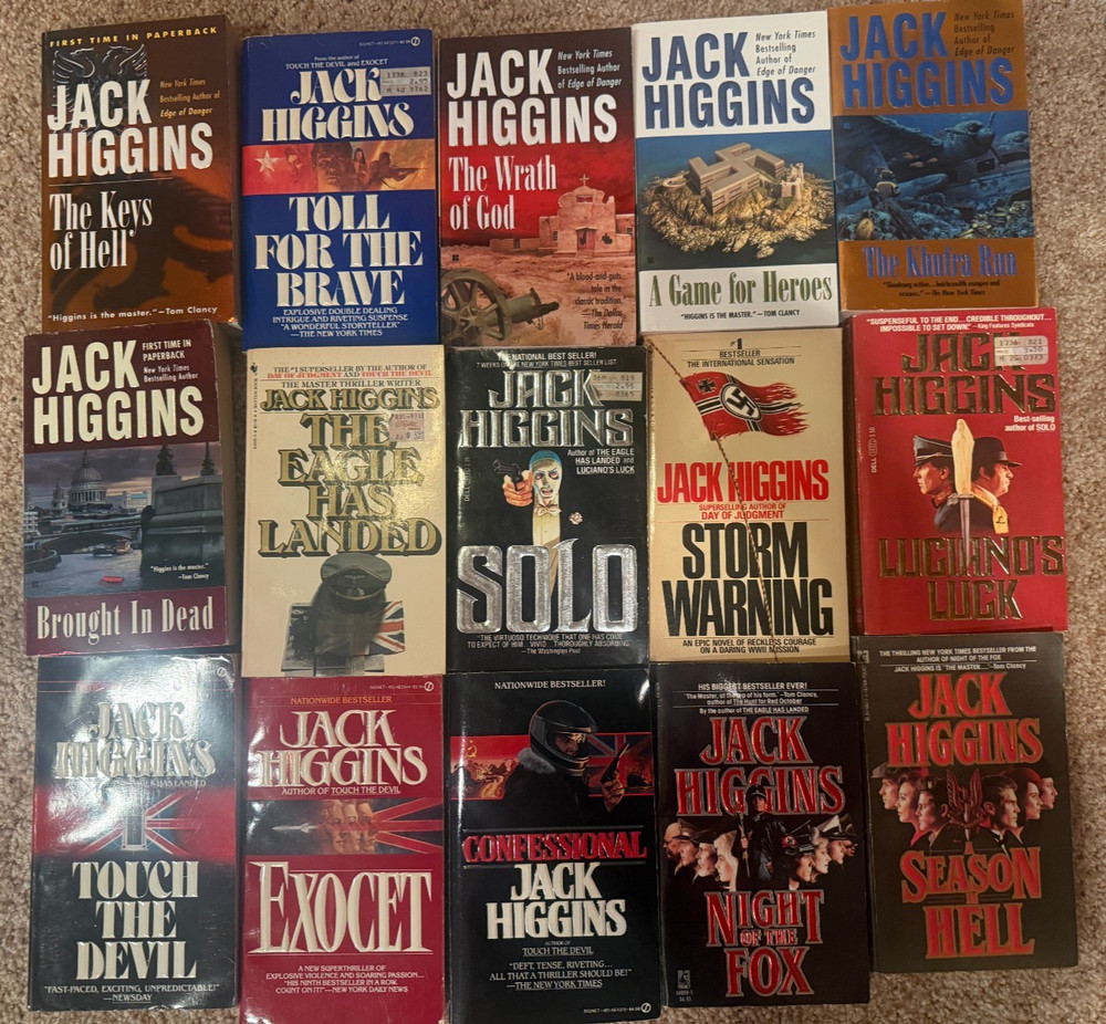 Jack Higgins 45‑Book Lot War Thriller Espionage Action Fiction Bundle