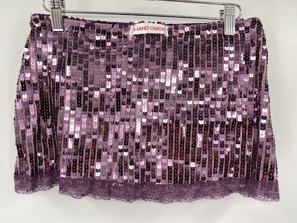 Hand Over Womens Mini Skirt Lilac Purple Size XS Gero Sequined Polyester Blend