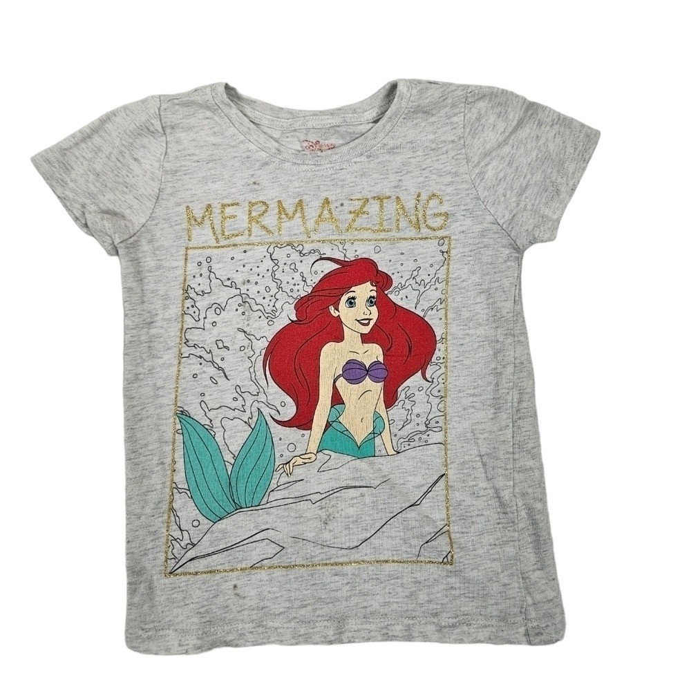 Disney Little Mermaid Ariel Mermazing Glitter Graphic Tee-Shirt 3T Girls