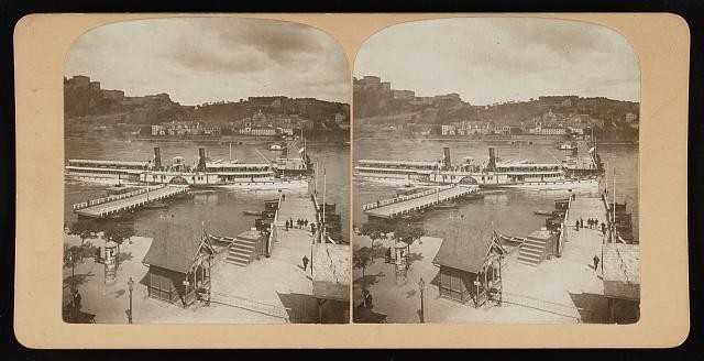 Photo:Steamer passing through Pontoon Bridge, Germany, Coblence