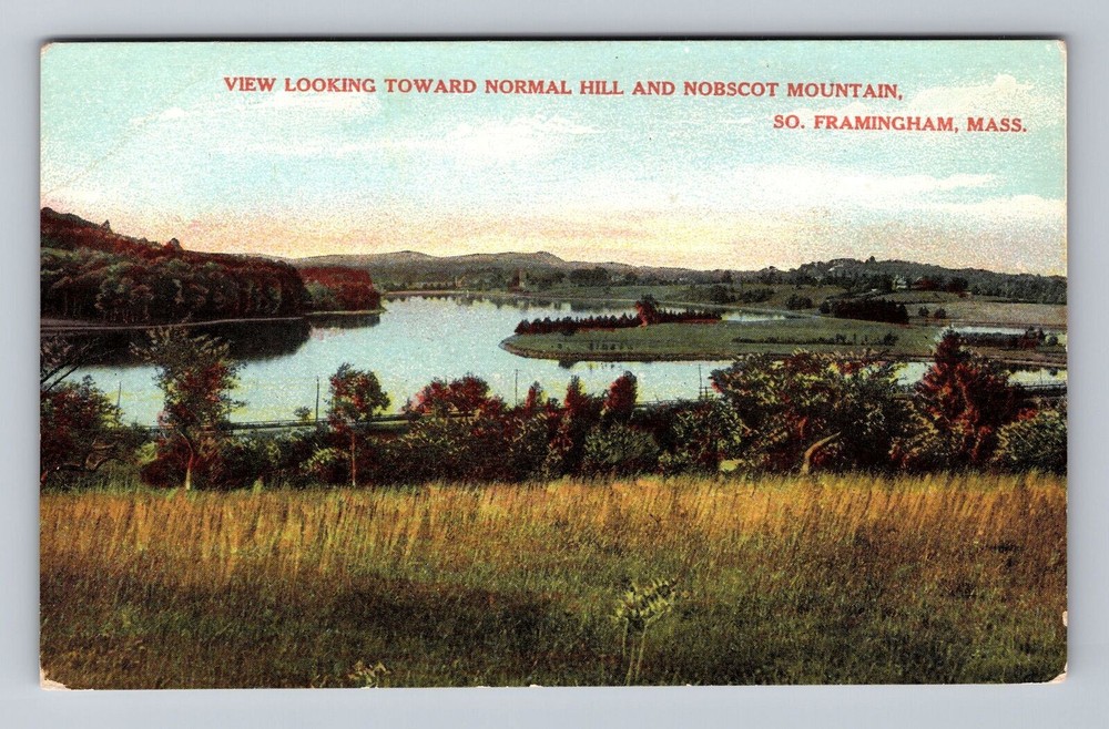 Framingham MA-Massachusetts Normal Hill Nobscot Mountain Vintage Postcard