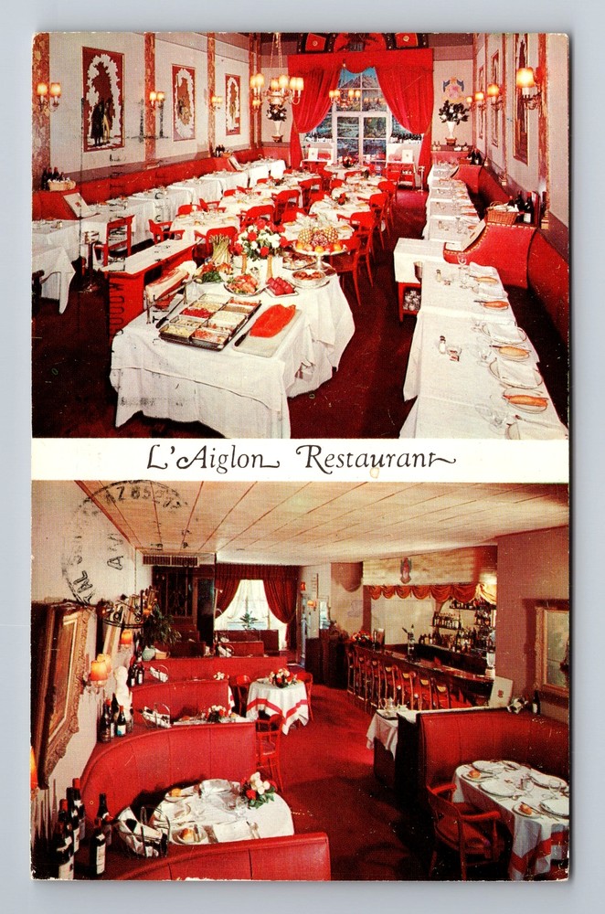 New York City NY, L'Aiglon Restaurant, Souvenir, Vintage c1972 Postcard