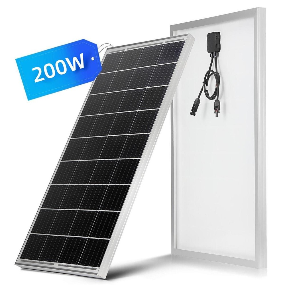 200W 12V Monocrystalline Solar Panel for RV Battery Charging PV Power