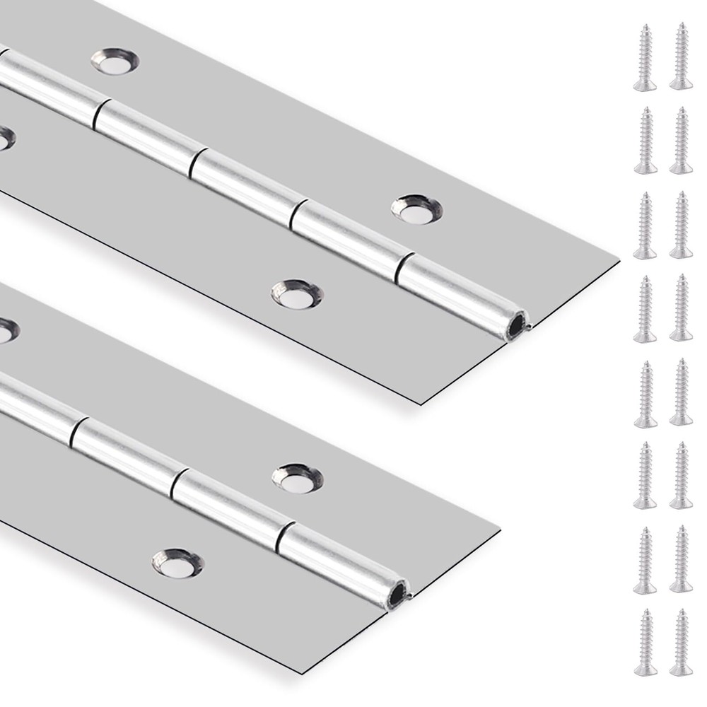2PCS Heavy Duty Piano Hinge 12 Inch Continuous & Piano Hinges with Screws, St...