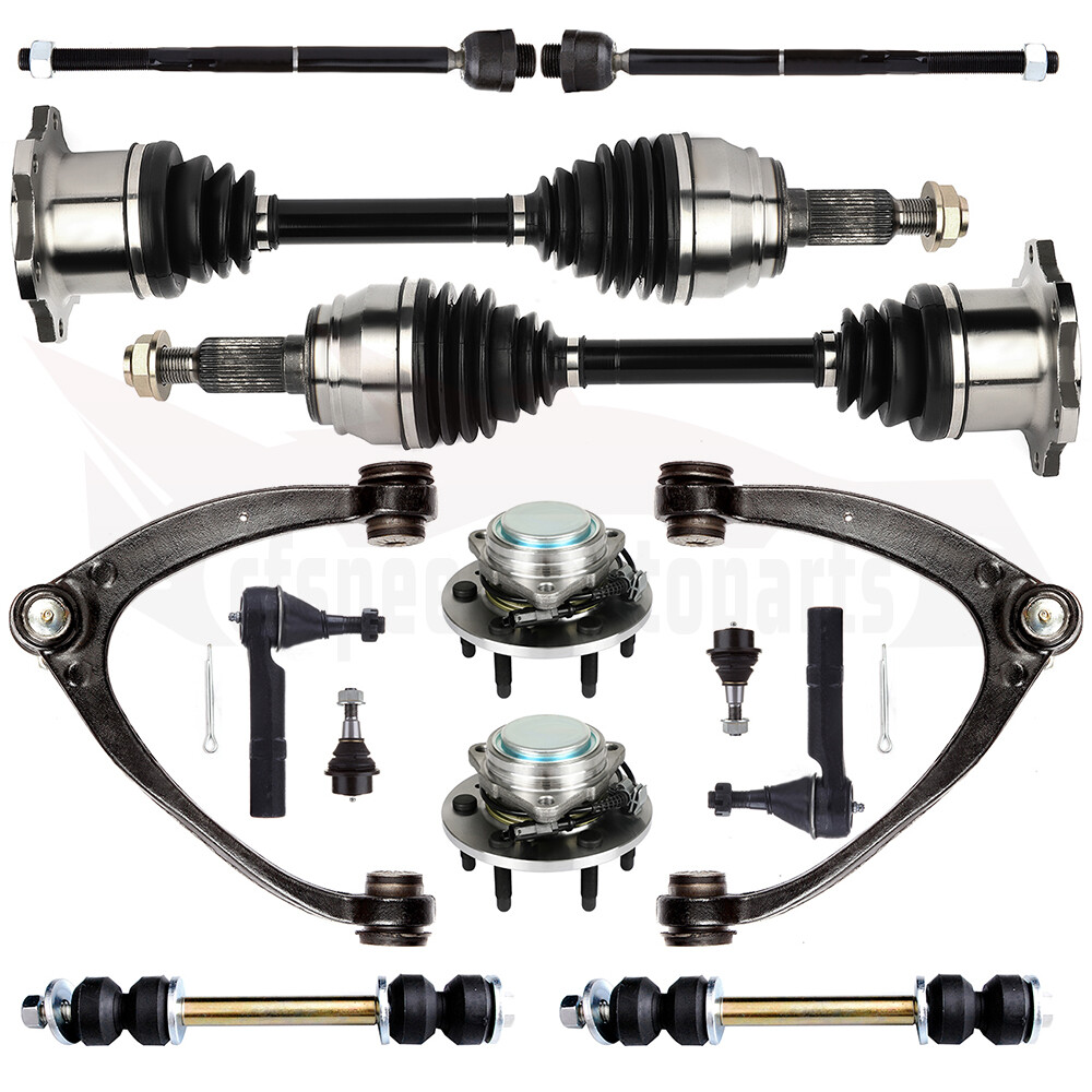 14PCS Front Control Arm Wheel Hub Bearing CV Axle Shaft For Chevrolet Tahoe