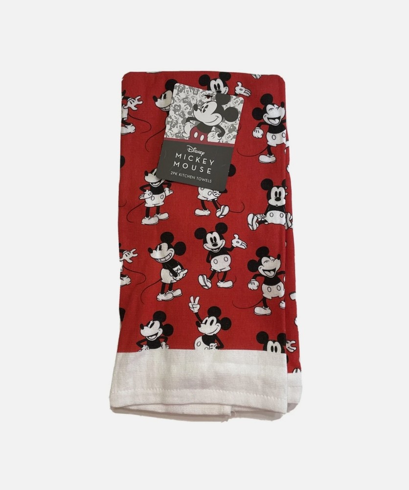 Disney's Mickey Mouse (2 pack) Kitchen Towels Red | *NEW*