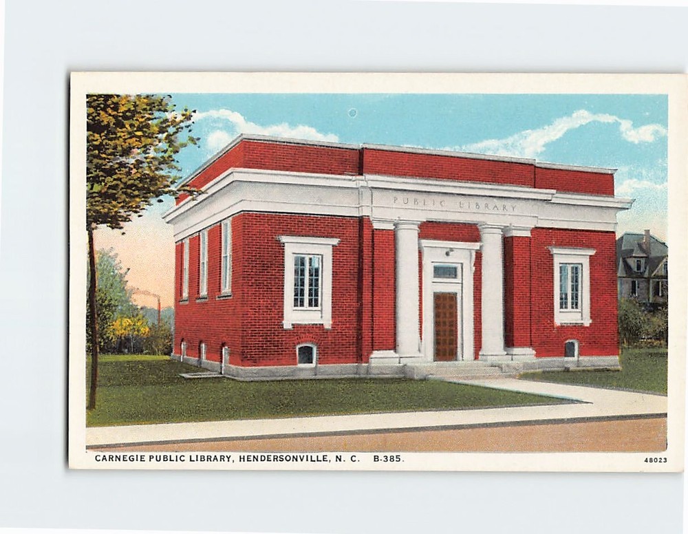 Postcard Carnegie Public Library Hendersonville North Carolina USA
