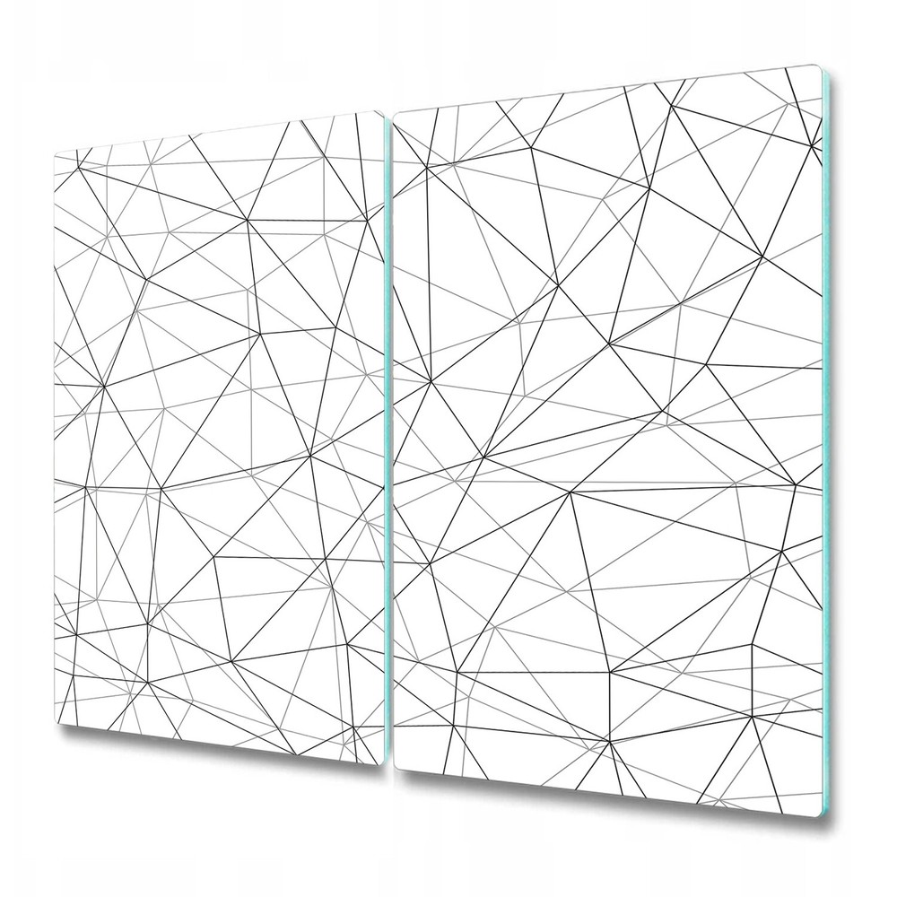 Glass Kitchen Chopping Board Net geometric white and black photo 2x30x52