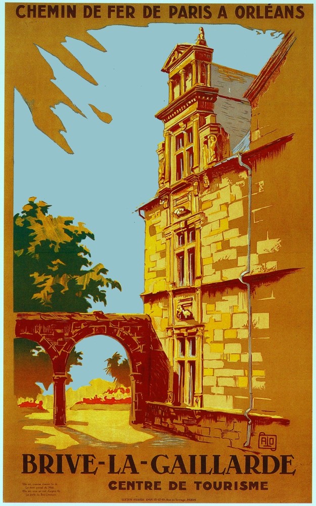 3155.Brive La Gaillarde POSTER.French Travel art.Room Home Wall art decorationë_