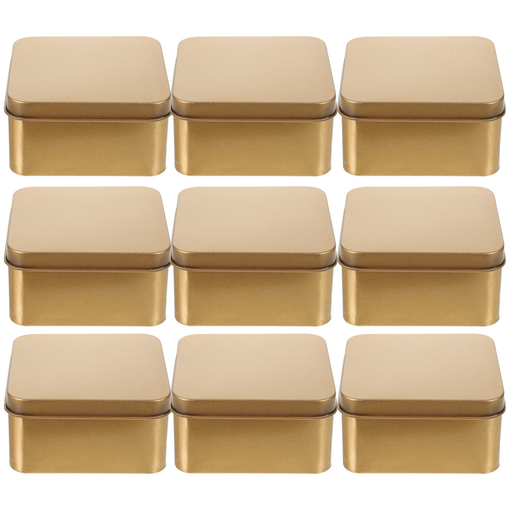 10Pcs Tin Box with Lid Tinplate Tea Jar Loose Tea Leaf Canister Candy Jar