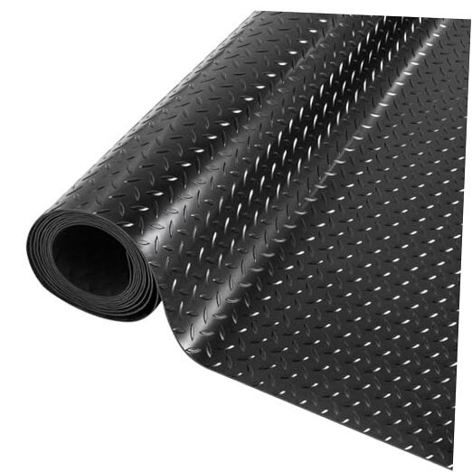 Diamond Plate Rubber Flooring Roll, 16.4 x 3.2FT Premium Garage Floor Mat,