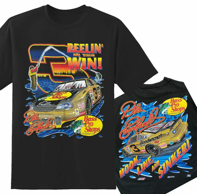 Vintage Dale Earnhardt #3 'Reelin in the Win' T-Shirt, Dale Earnhardt T-shirt