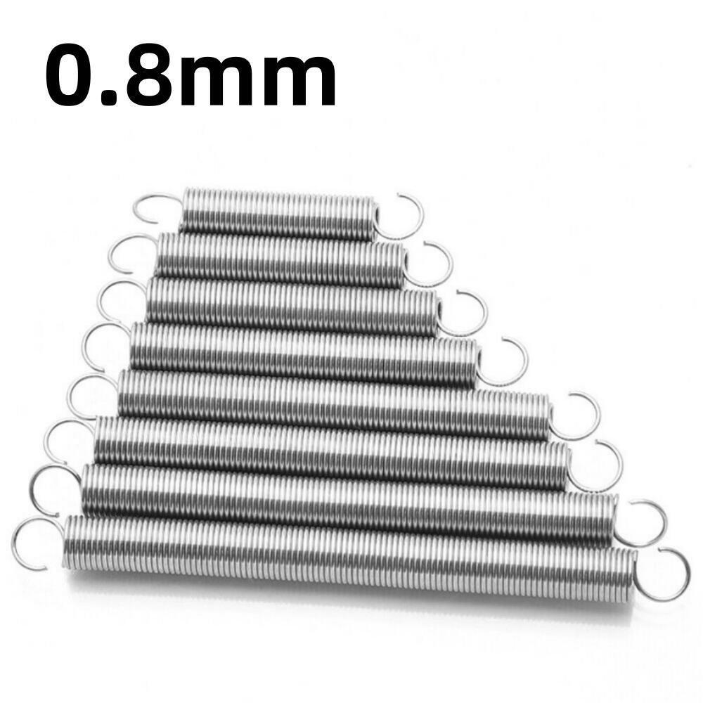 Length 20mm - 320mm 0.8mm Stainless Steel Hook Springs Extension Tension Spring