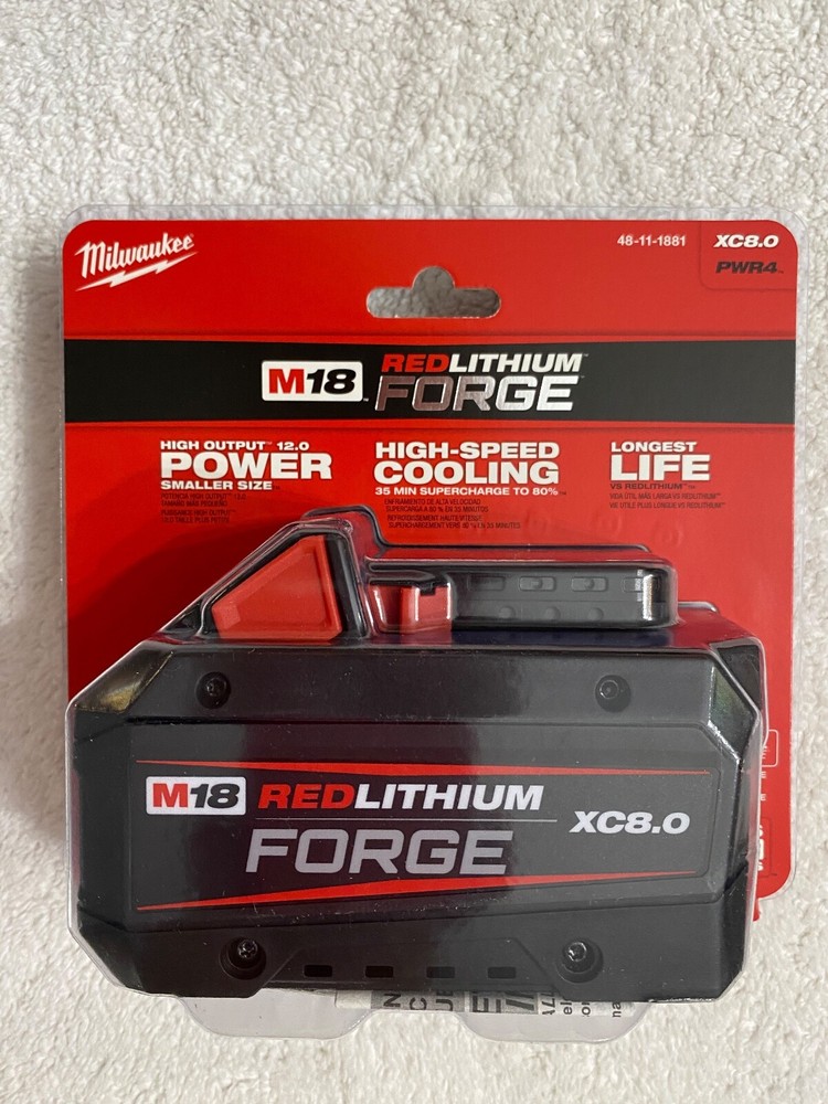 New Milwaukee 48-11-1881 M18 18V 18 Volt Red Lithium Forge XC 8.0Ah Battery NIB
