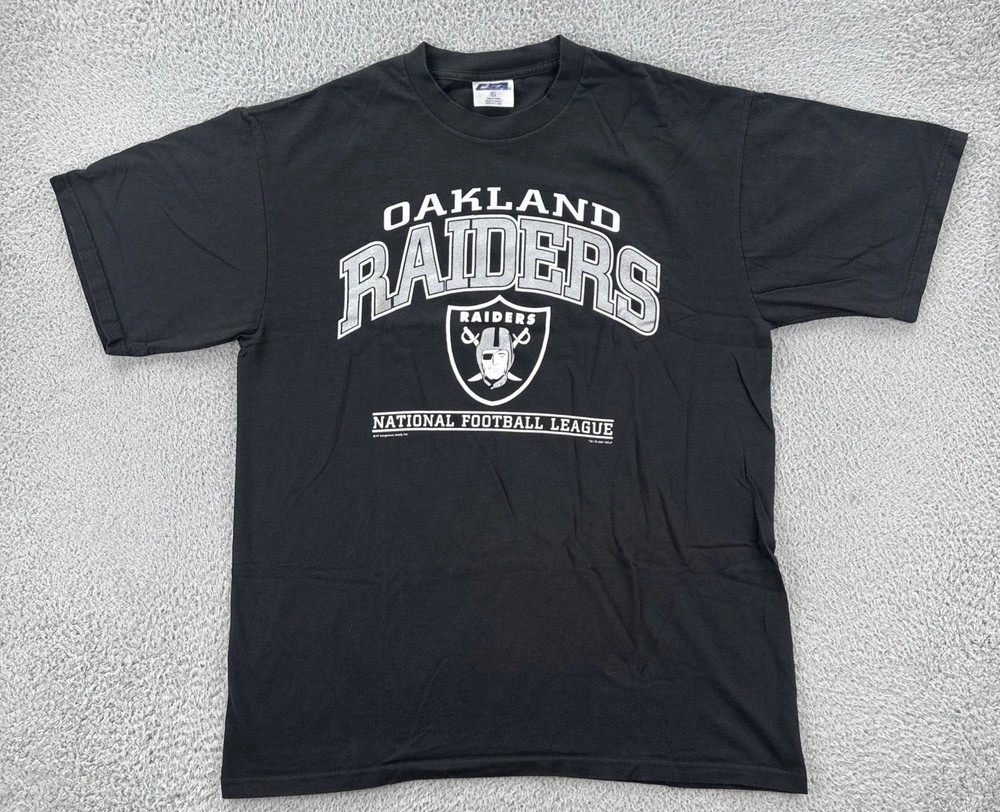 Vintage CSA Men’s XL Black T Shirt Oakland Raiders NFL Football Y2K USA Made