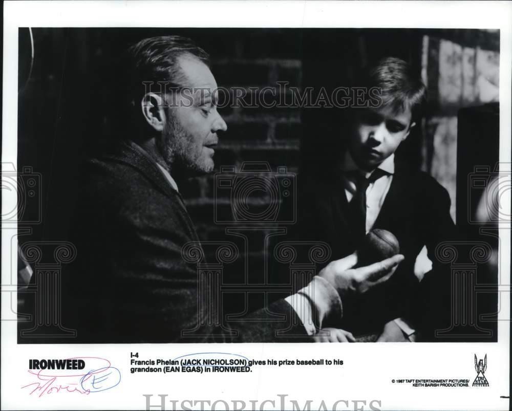 1987 Press Photo Jack Nicholson and Ean Egas star in the film 