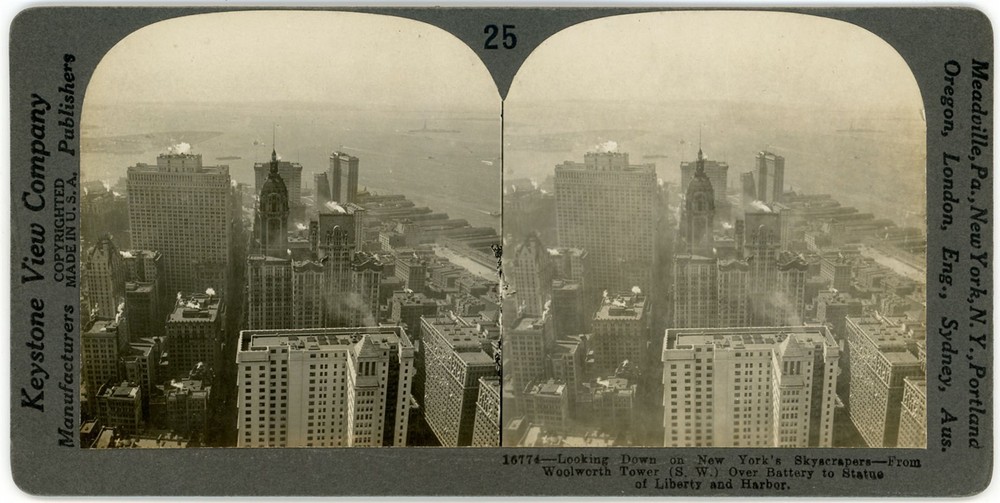 NEW YORK CITY SV - Panorama of Skyscrapers - Keystone 1910s