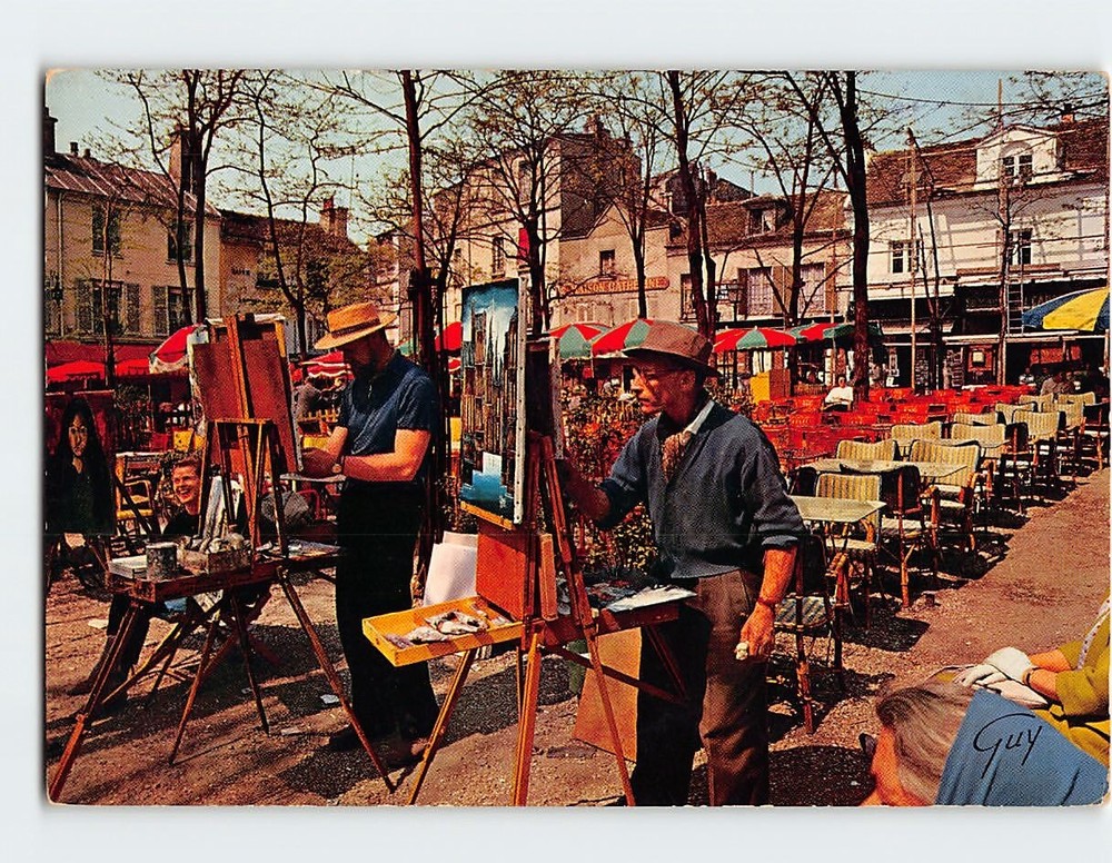 Postcard Street Painters Montmarte Paris France