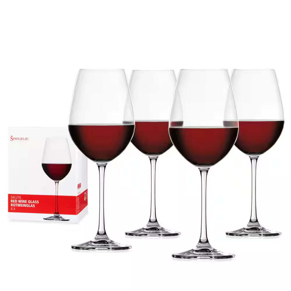 19.4 Oz. Red Wine Glasses European-Made Lead-Free Crystal, Classic Stemmed,