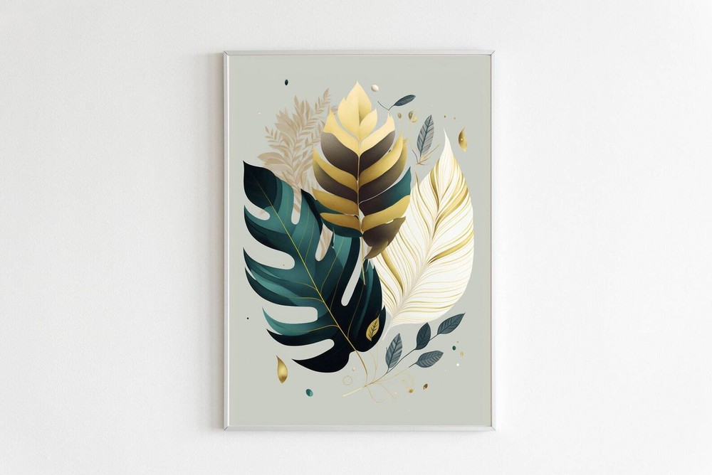 Botanical Wall Art Leaf Print Neutral Wall Art Decor Boho Flower Art Flower