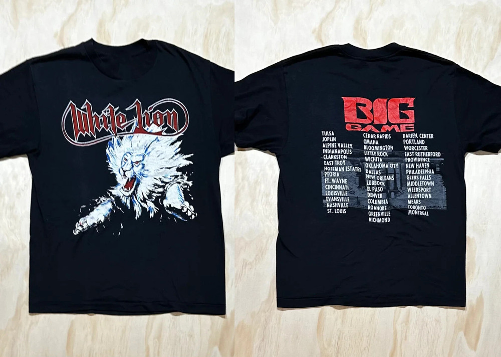 White Lion Band Double Sided Big Game Tour Unisex T-Shirt