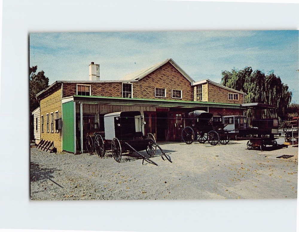 Postcard Amish Country Buggy Shop Intercourse Pennsylvania Carriage Making