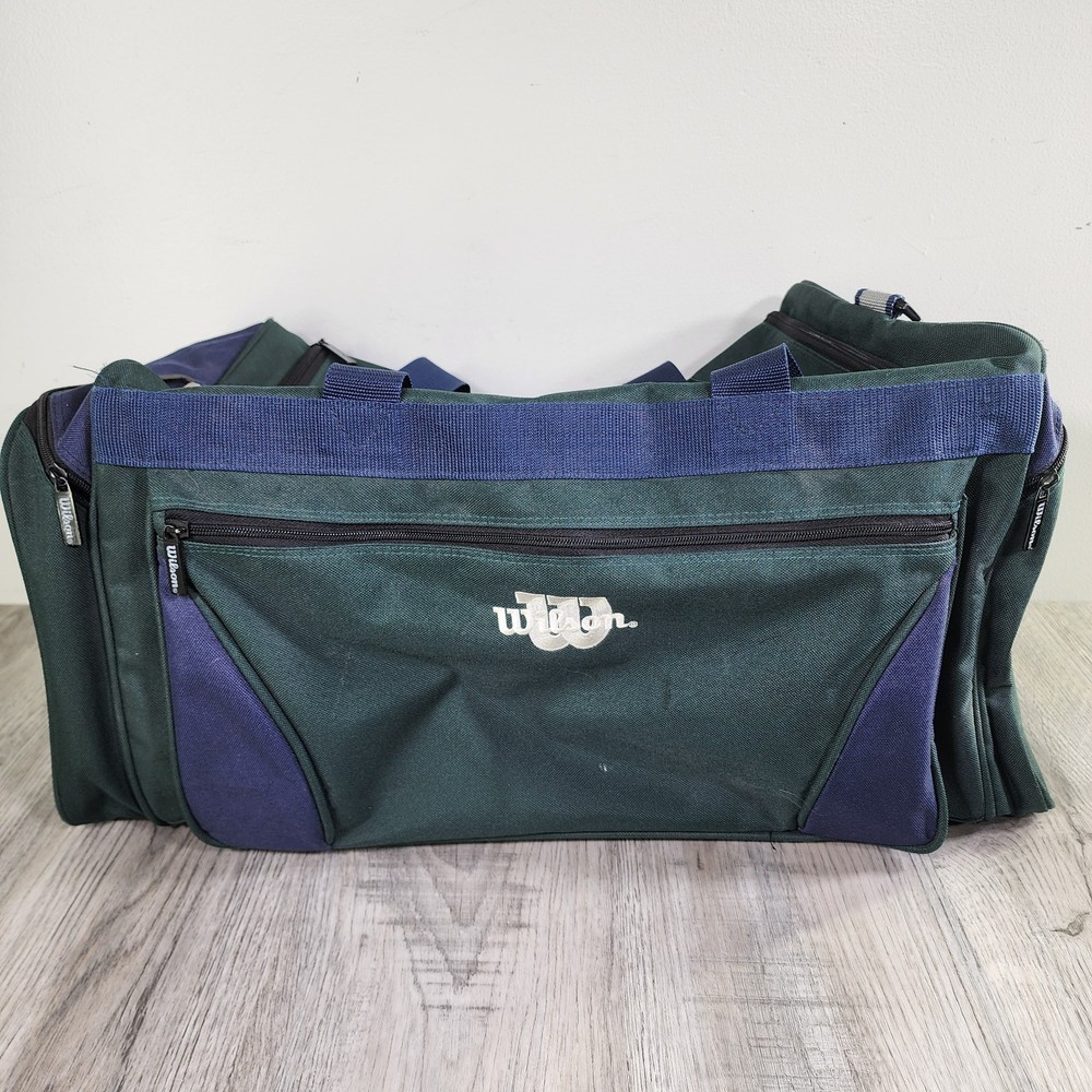 Vintage Wilson Duffle Bag Gym Travel Medium Tote Green No Shoulder Strap